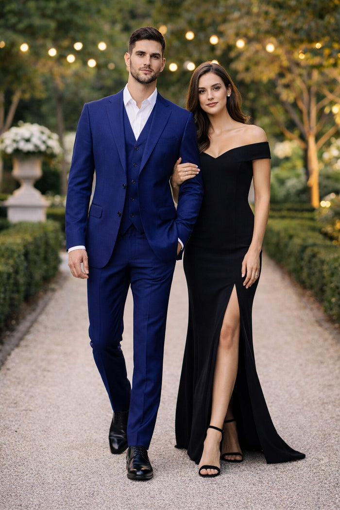 Porto Slim Fit, Pure Wool Suit & Vest by Tiglio Luxe TIG1036