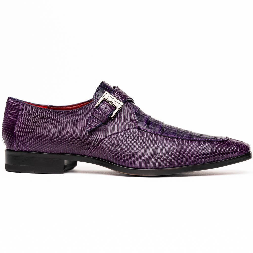Marco Di Milano Toluca Purple Crocodile & Lizard Monk Strap