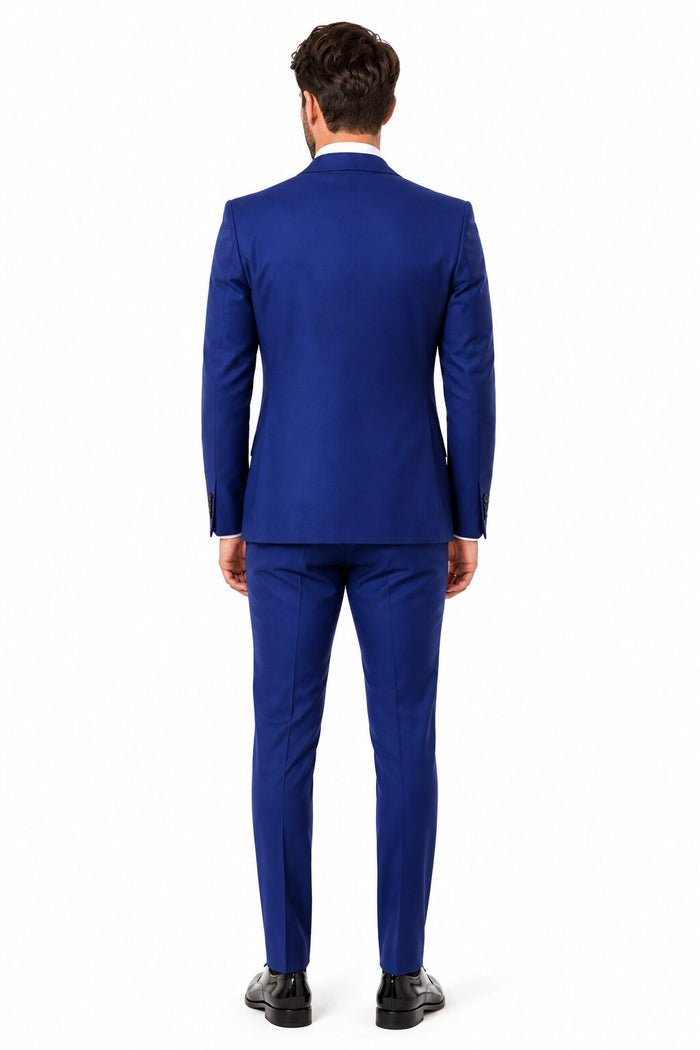 Big Lapel - Wide Lapel - Tom Ford Style Suit - Ticket Pocket - Royal Blue