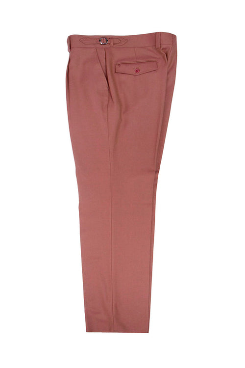 Rosewood Tiglio Luxe wool dress pants with semi-wide leg. Smooth, tailored shape. Single back pocket with button. Front belt loop with metal buckle.
