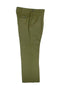 Tiglio Luxe Marbella dress pants. Moss green, semi-wide leg. Wool fabric with a smooth texture and slight flare. Straight leg design. Waistband with fastening, single left pocket.
