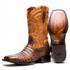 Marco Di Milano Tuscon Aged Maple Caiman Crocodile Square Toe Cowboy Boots