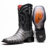 Marco Di Milano Tuscon Stone Gray Caiman Crocodile Square Toe Cowboy Boots
