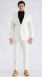 Suit And Turtleneck Combo - Turtleneck Prom Outfits - Prom Turtleneck Ivory Suit