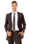 Brown Slim Fit 2 Button Men's Wedding Suit - Basic Style
