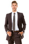 Brown Slim Fit Men's Wedding Suit - Basic 2 Button Style | CLOSE OUT 40R