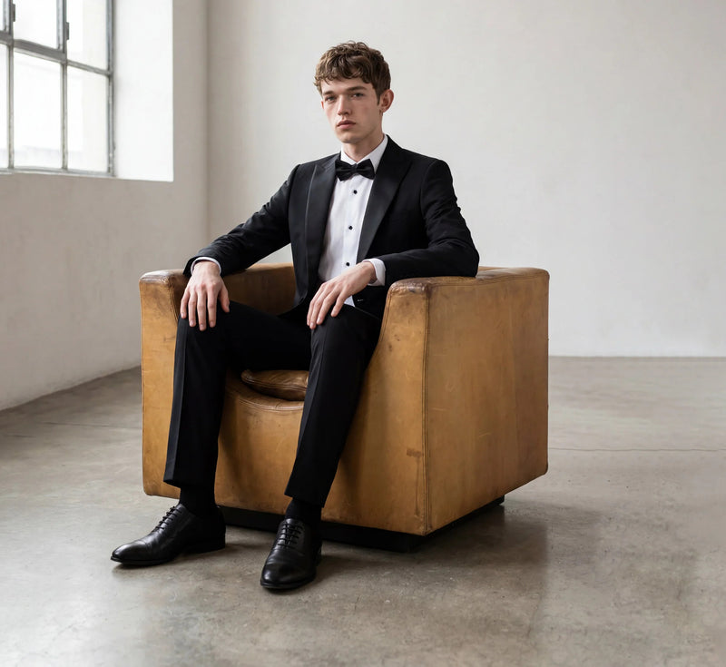 Black Peak Lapel Ticket Pocket Tuxedo