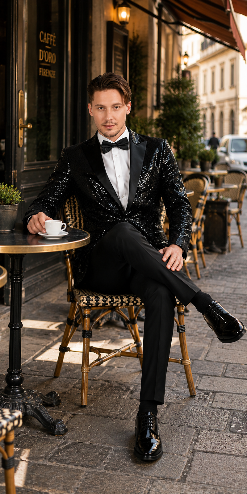 Black Sequin Blazer - Mens Shiny Sport Coat - Party Jacket - Prom Tuxedo $189