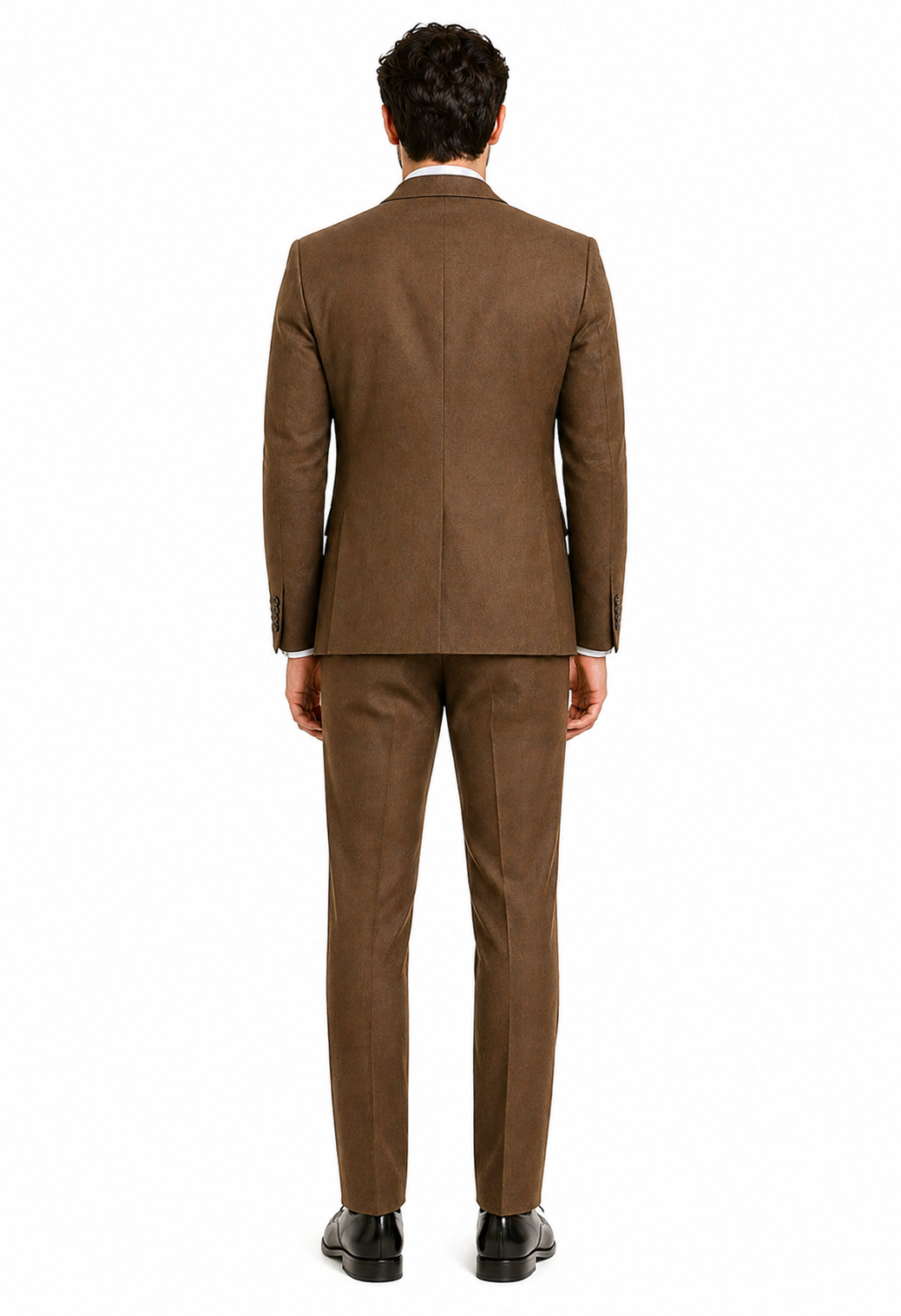 Tweed Suit 1920s Vintage Looking Fabric Vested Brown Herringbone Fabric Suit