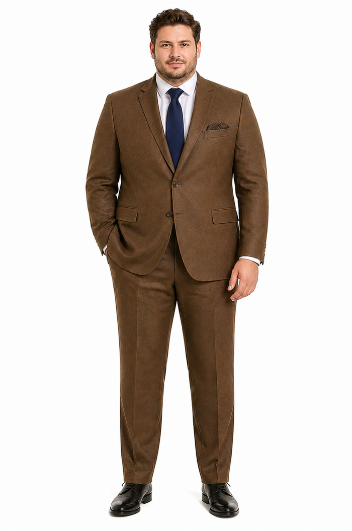 Tweed Suit 1920s Vintage Looking Fabric Vested Brown Herringbone Fabric Suit