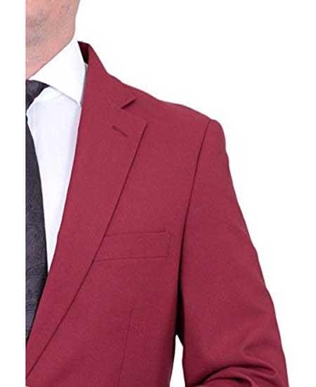 Wholesale Mens Jackets - Wholesale Blazer -Burgundy  Single Breasted Blazer