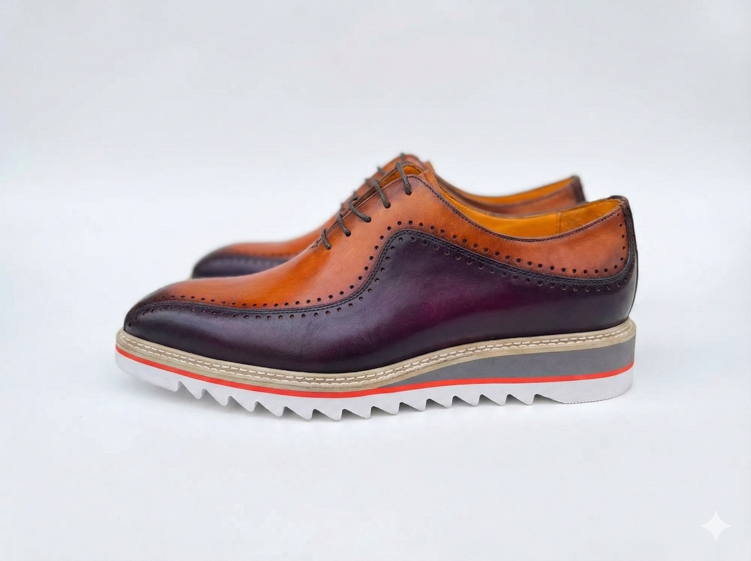 Two-Tone Burnished Brogue Oxford