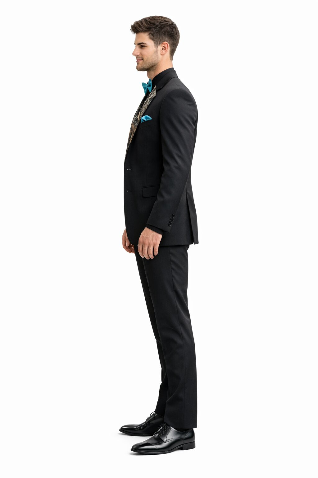 Army Green Tuxedo - Camouflage Patterned - Two Toned Vested Tuxedo