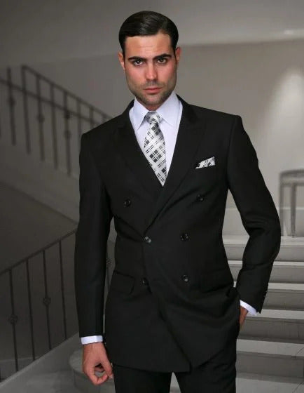 Statement Men’s 2 Piece 100% Wool Double Breasted Fashion Suit, Bold Color Formal Wedding Business Suit