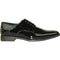 Bravo Mens Modern Pointy Square Toe Oxford Patent Tuxedo Shoe in Black