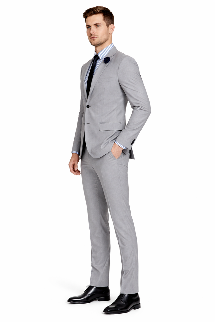 Ultra Slim Fit Stretch 2 Piece Suit Color Gray