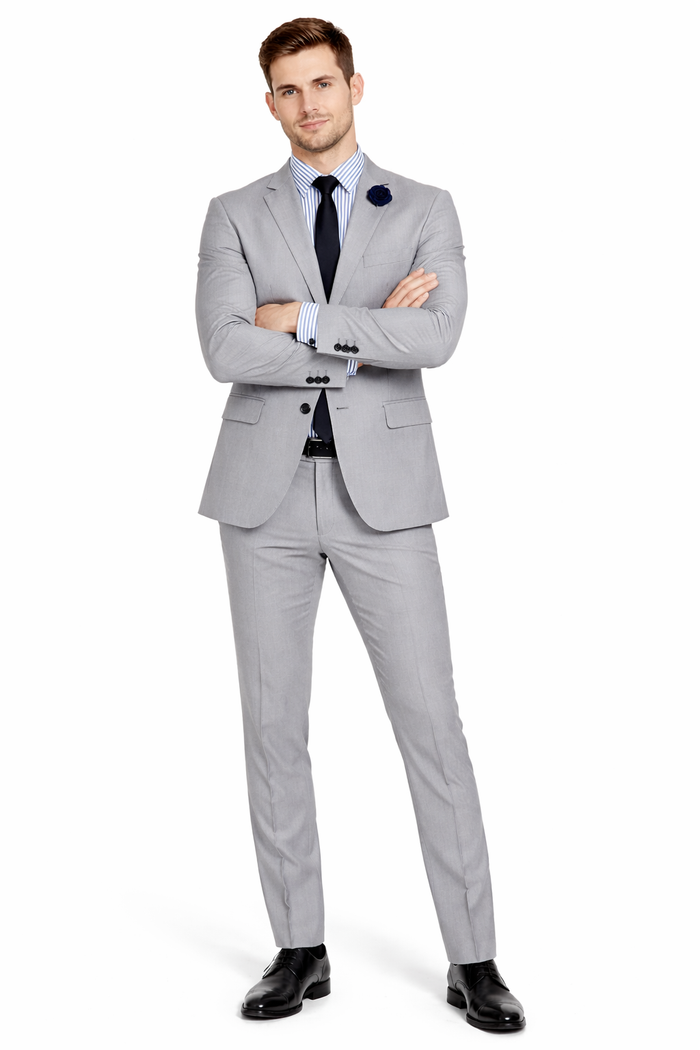 Ultra Slim Fit Stretch 2 Piece Suit Color Gray