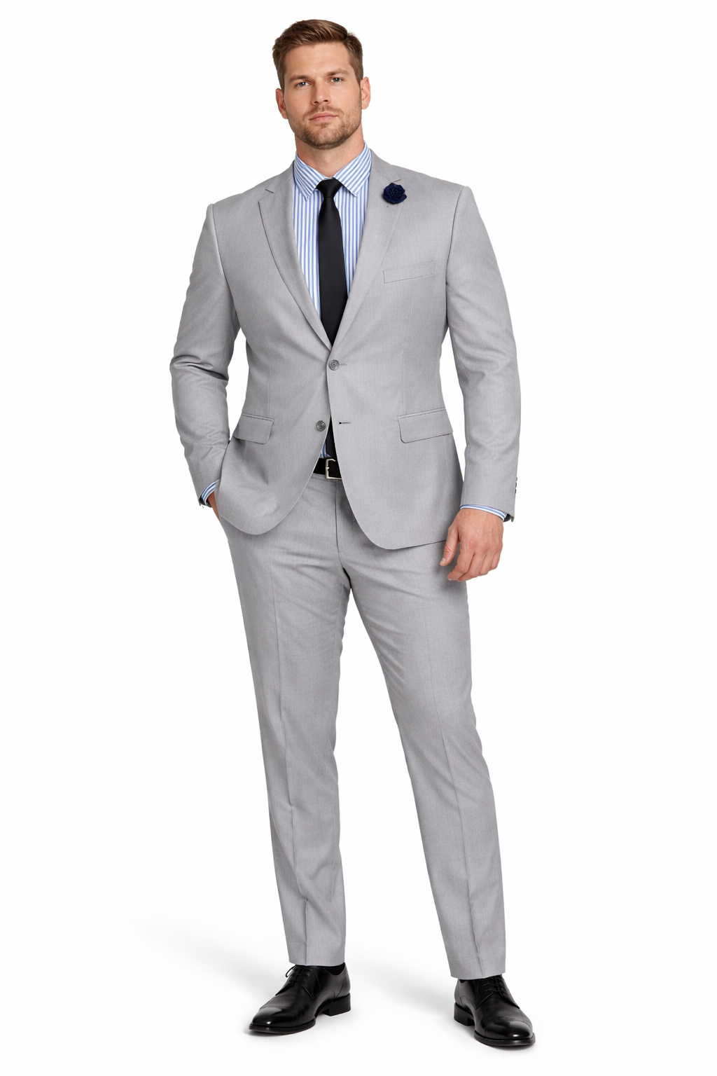Ultra Slim Fit Stretch 2 Piece Suit Color Gray