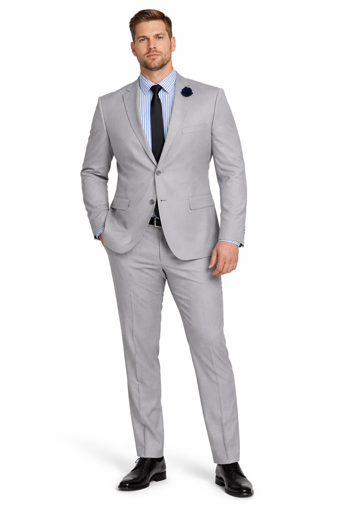 Ultra Slim Fit Stretch 2 Piece Suit Color Gray