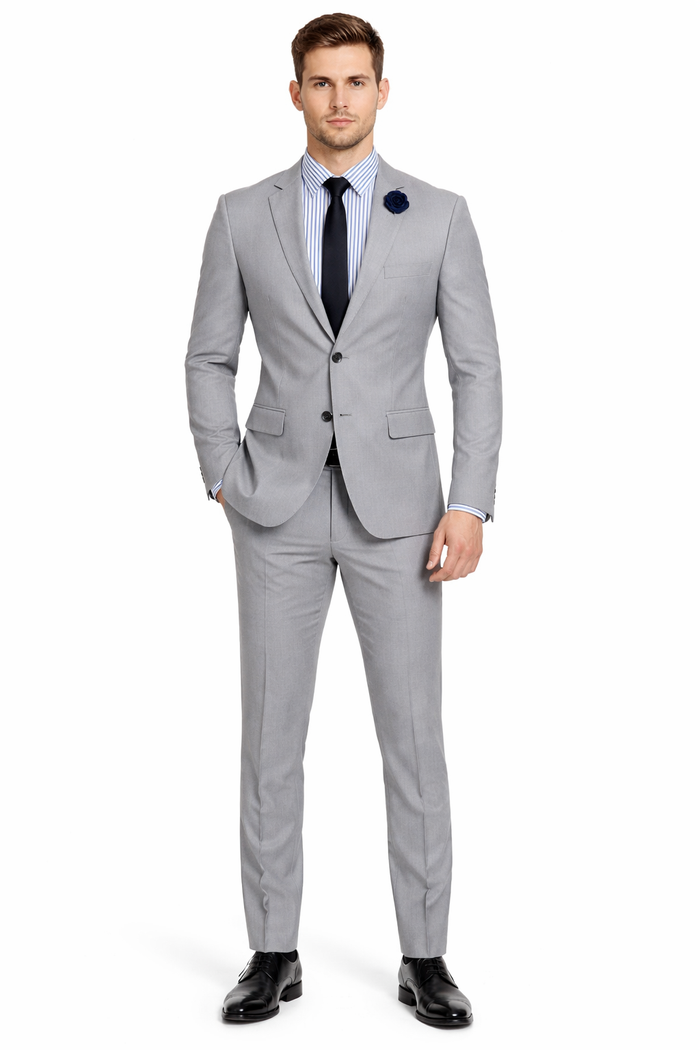 Ultra Slim Fit Stretch 2 Piece Suit Color Gray