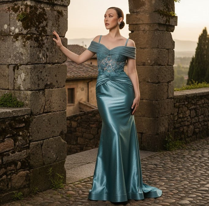 Mother Of The Bride Dress Off The Shoulder Sequin Gown By May Queen MQ2151-New Collection