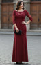 3/4 Sleeve Mother Of The Bride Dress Long Mermaid Gala Evening Gown