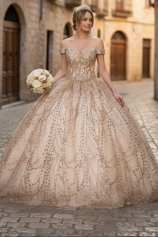 Layla K LK153 Corset Back Embellished Quinceanera Formal Ball Gown