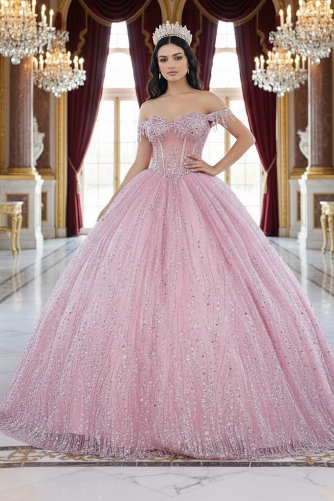 Quince Dress Sweetheart Sleeveless Sequin Ball Dance By Layla K LK264