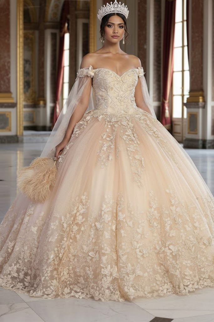 Layla K LK236 Sweetheart Lace up Back 3D Embellished Quince Gown