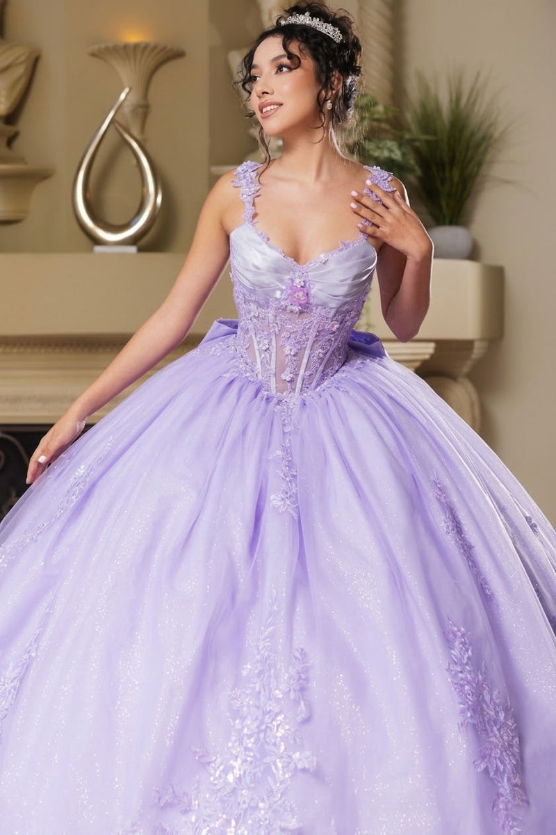 Quinceanera Dress Corset Pleated Embroidered Ball Gown Layla K LK269