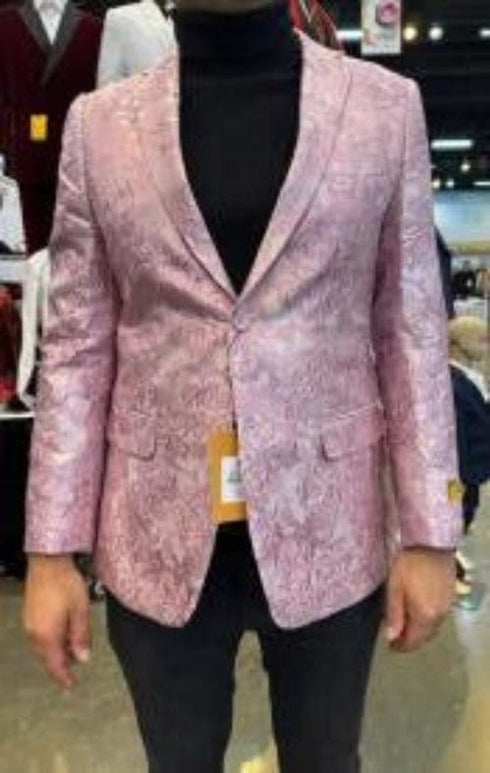 Pink Prom Tuxedo - Wedding Rose Gold Dinner Jacket - Paisley Floral