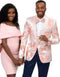 Mens Paisley Jeweled Shawl Prom Tuxedo In Blush Pink