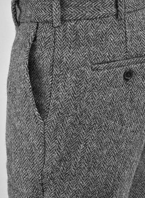 Mens Grey Tweed Pants - Wool Pants