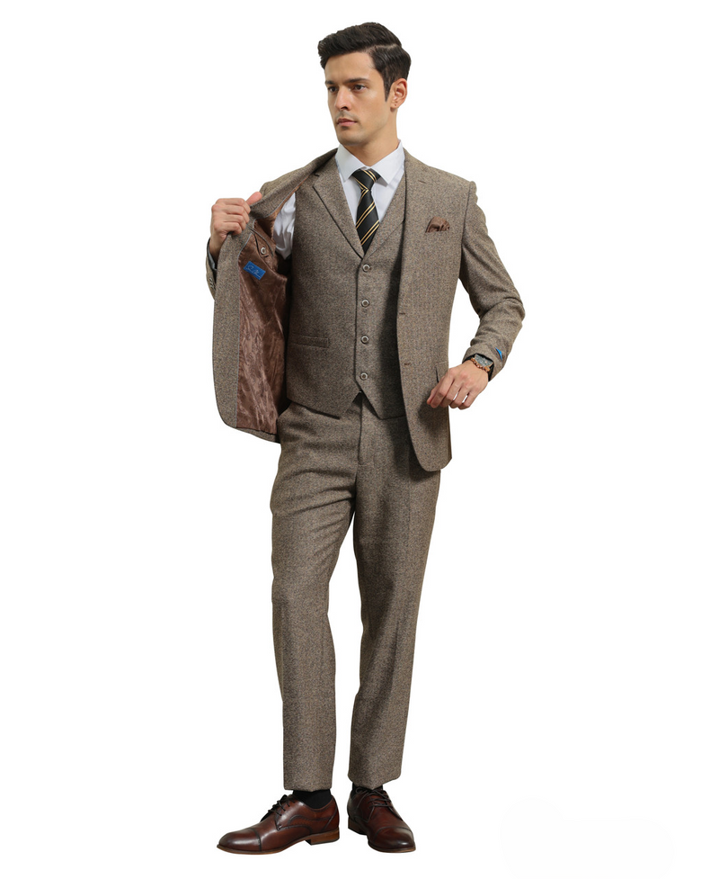 1930s Fashion Tweed ~ Herringbone Pattern  - Mens 1930 Suit -  1930s Tuxedo