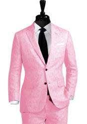 Hot Pink Big and Tall Linen Suit - AlbertoNardoniStore