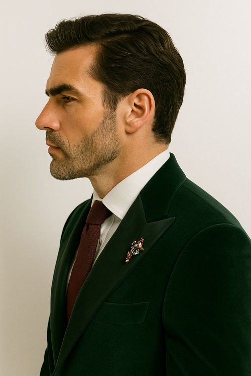 Velvet Cutaway Tuxedo - Velvet Morning Suit - Velvet Tail Tuxedo - Green