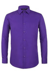 Verno Men's Classic Fit Lilac Spread Collar Dress Shirt - Elegant Mensattire