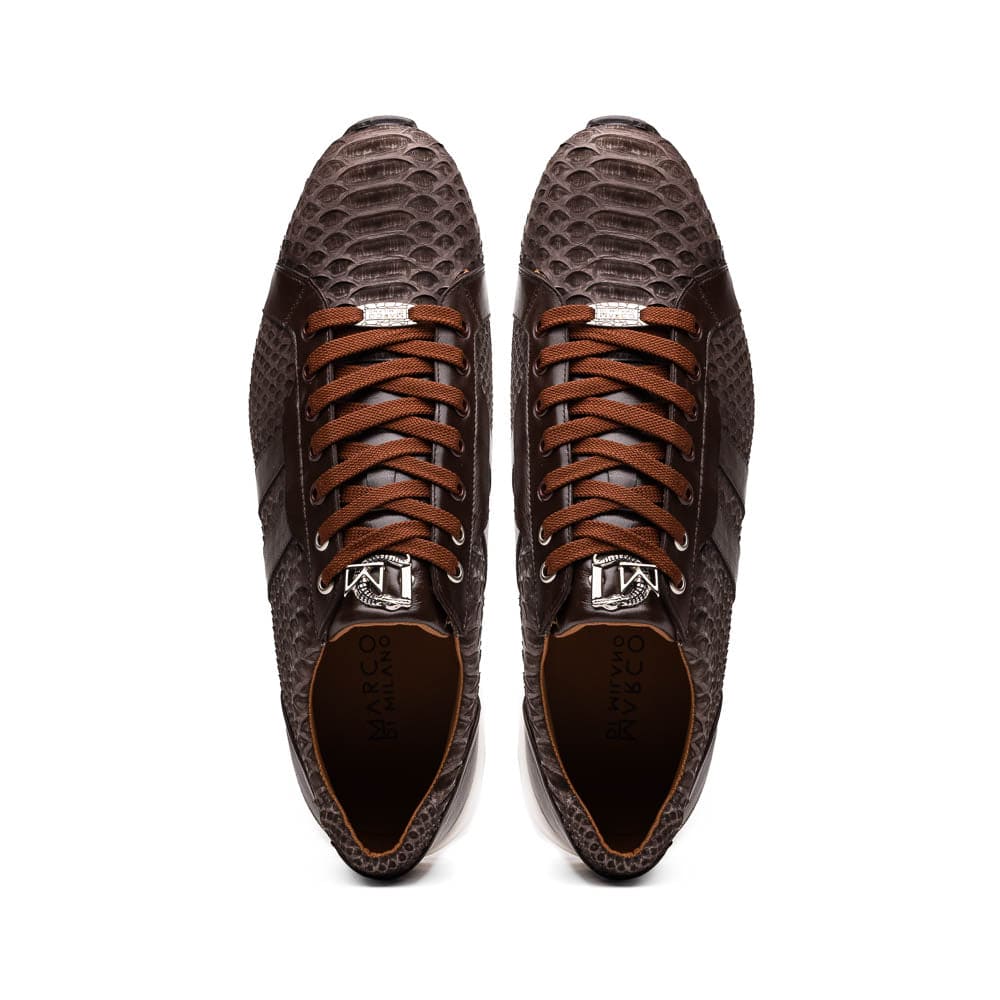 Marco Di Milano Verona Python & Calfskin Sneakers Brown