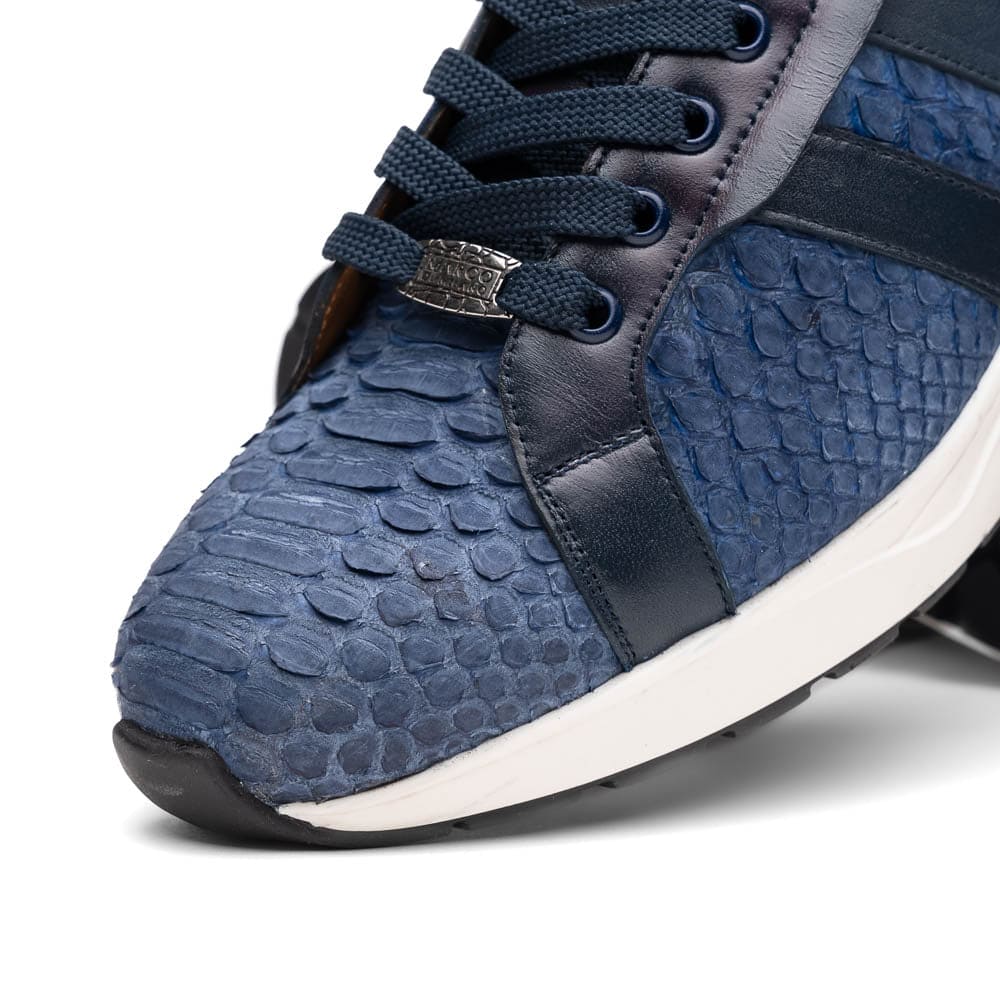 Marco Di Milano Verona Python & Calfskin Sneakers Navy