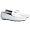 Vestigium Ostrich Leg Driving Loafers White - White Ostrich Leg men's driving loafer
