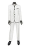 Mens White Sharkskin Mandarin Collar Tuxedo - 2 Piece Slim Fit Luxury Set