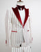 Vintage Tuxedo - White Wedding Suit White and Red Pinstripe Groom Prom Suit - AlbertoNardoniStore