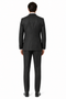 Vitali Mens Black Tone on Tone Shadow Stripe Vested Suit Set – 3 Piece Modern Fit Pinstripe Two Buttons