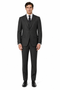 Vitali Mens Black Tone on Tone Shadow Stripe Vested Suit Set – 3 Piece Modern Fit Pinstripe Two Buttons