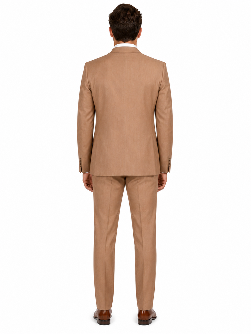 Vitali Tan Double Breasted Suit – Men’s 2 Piece Formal Suit for Wedding, Business and Special Events khaki beige color