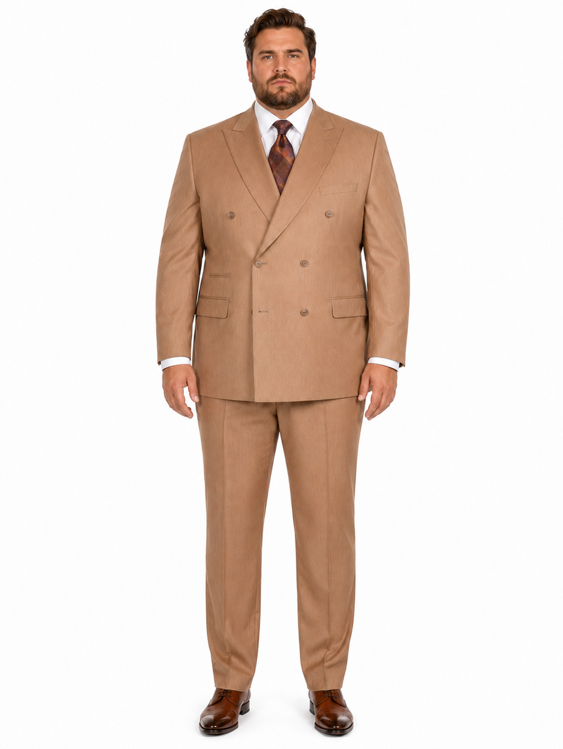 Vitali Tan Double Breasted Suit – Men’s 2 Piece Formal Suit for Wedding, Business and Special Events khaki beige color
