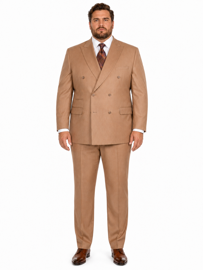 Vitali Tan Double Breasted Suit – Men’s 2 Piece Formal Suit for Wedding, Business and Special Events khaki beige color