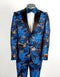 Mens 2 Button Royal Blue and Gold Foil Paisley Tuxedo Tuxedo