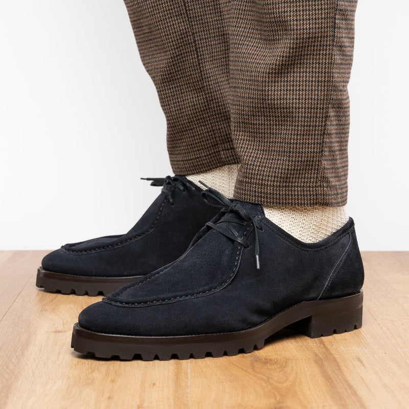 Zelli Wallaby Italian Suede Lace Up Navy (26-303-NVY)