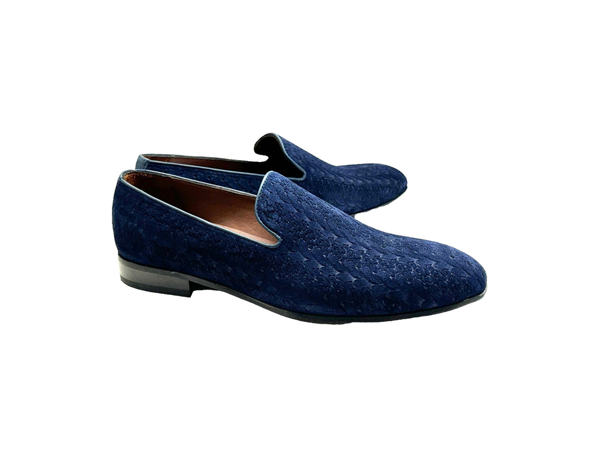 P000504 - Warren Loafer Navy Suede | Alberto Nardoni